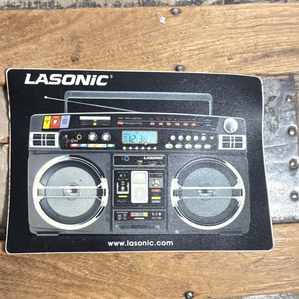 Lasonic Boombox Pictorial Graphic Mouse Pad - Black & Gray